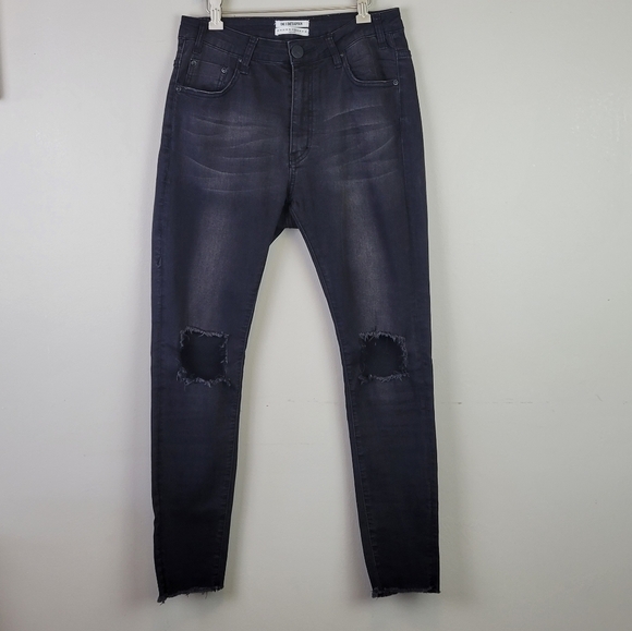 One Teaspoon Freebirds ll High Waist Skinny Jeans Raw Hem Black 28 - Picture 13 of 13